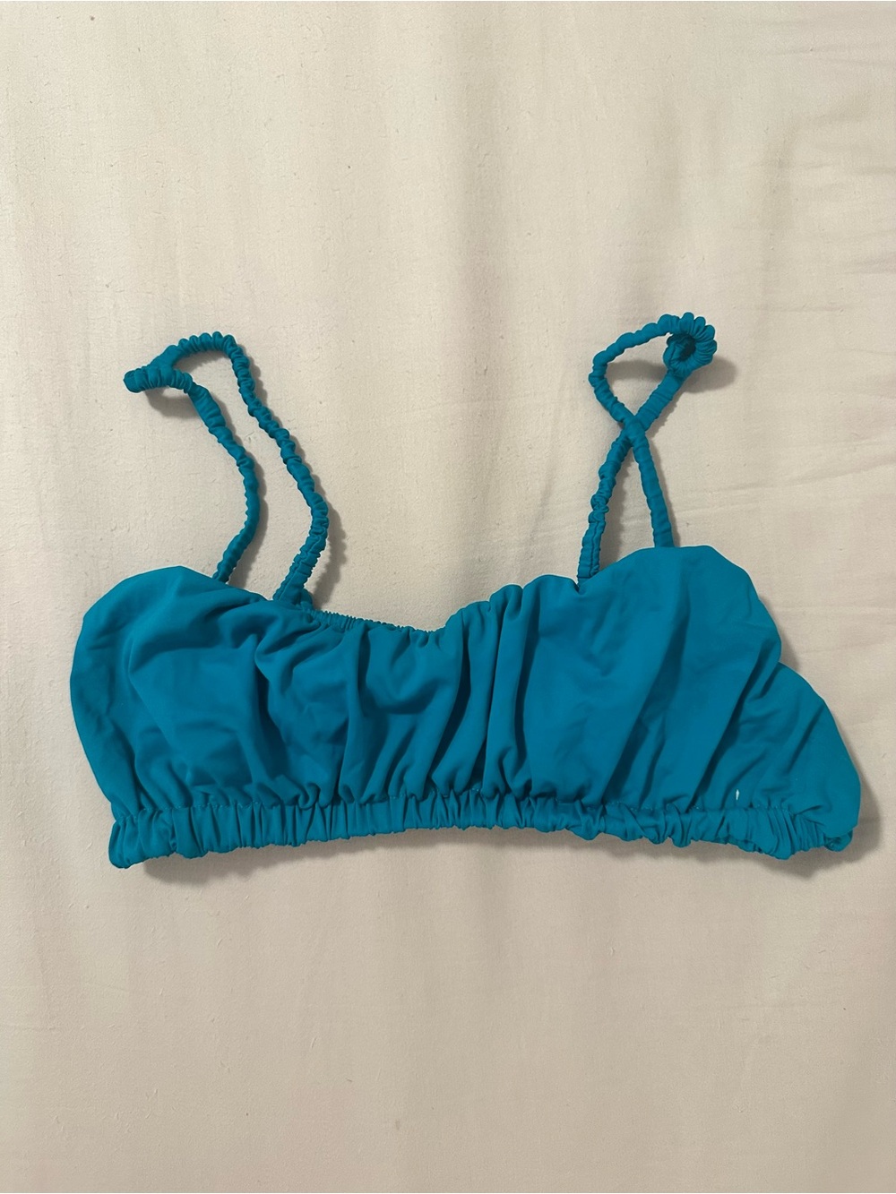 Riot Swim Hawthorne Bikini Top in Cyan - SIZE MEDIUM